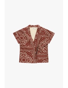 Kort gilet met paisleyprint en ceintuur van Dixie