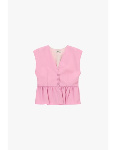 Gilet court Dixie à boutons et volants