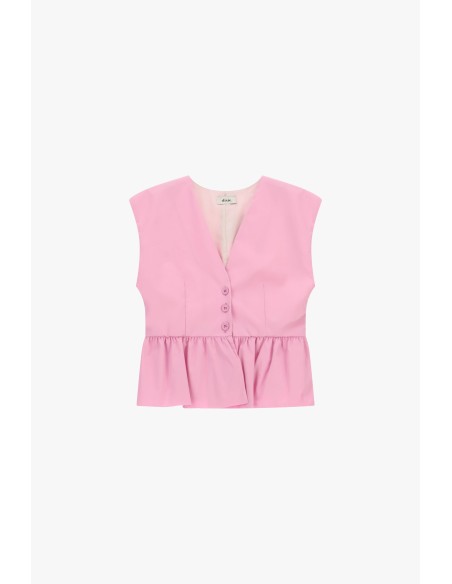 Gilet court Dixie à boutons et volants