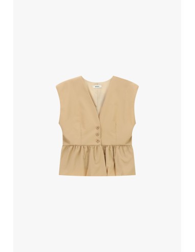 Kort gilet met knopen en gerimpelde volant Dixie