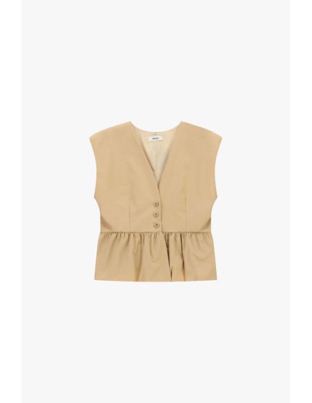 Kort gilet met knopen en gerimpelde volant Dixie