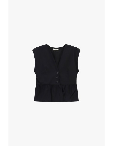 Gilet court Dixie à boutons et volants