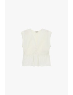 Gilet court Dixie à boutons et volants