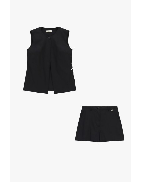 Dixie mouwloos vest met knoopsluiting