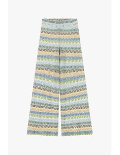 Pantalon palazzo à motif rayé ondulé Dixie 2