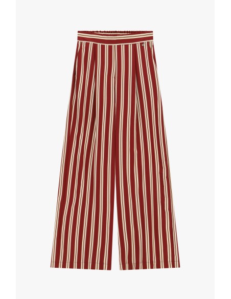 Pantalon palazzo rayé à taille élastiquée Dixie