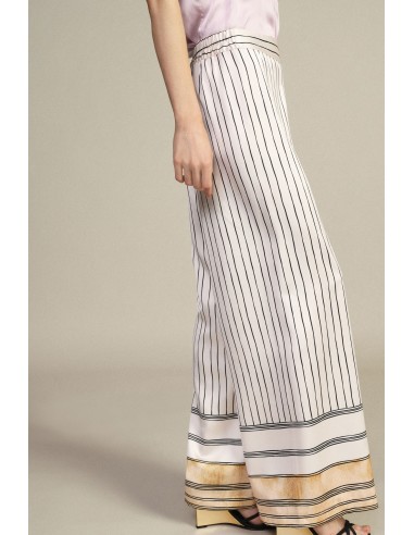 Pantalon palazzo rayé à bas contrastant Dixie