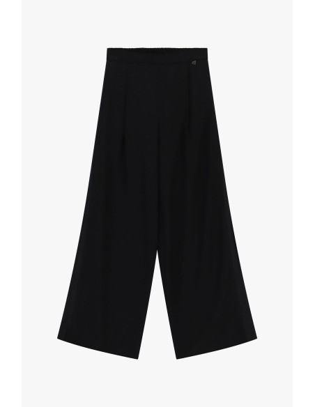 Pantalon palazzo taille haute avec empiècements ajourés Dixie
