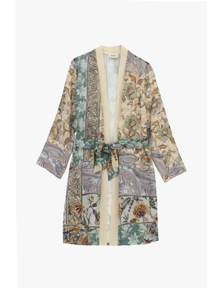 Lightweight Floral Fantasy Coat Belt Coordinating Dixie