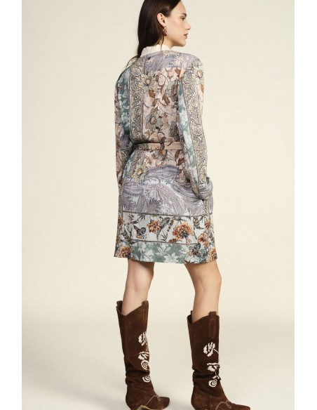 Lightweight Floral Fantasy Coat Belt Coordinating Dixie