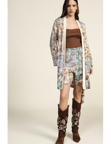 Lightweight Floral Fantasy Coat Belt Coordinating Dixie
