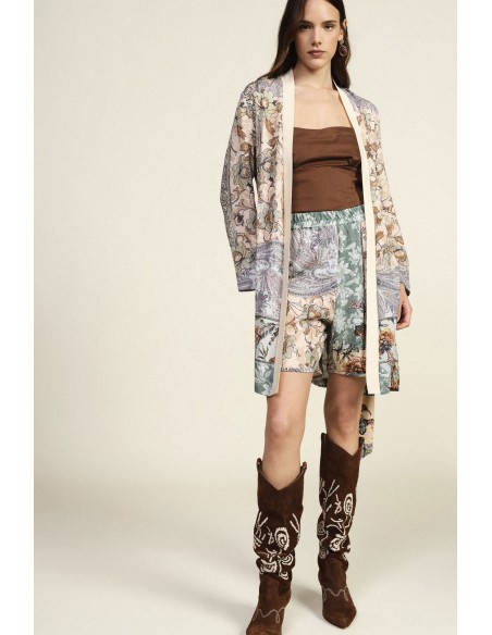 Lightweight Floral Fantasy Coat Belt Coordinating Dixie