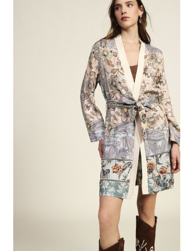 Lightweight Floral Fantasy Coat Belt Coordinating Dixie