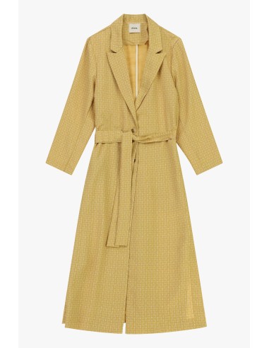 Trench-Coat Midi Motif Micro Print Ceinture Dixie