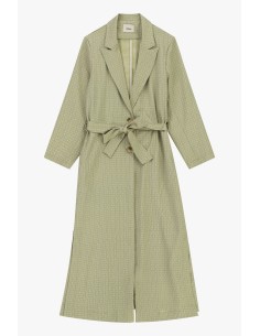 Trench-Coat Midi Motif Micro Print Ceinture Dixie