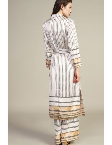Trench rayé mi-long avec ceinture Dixie