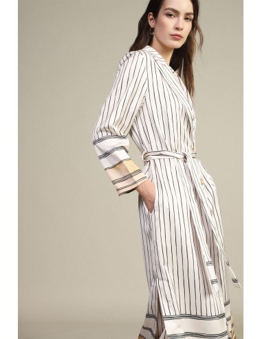 Trench rayé mi-long avec ceinture Dixie