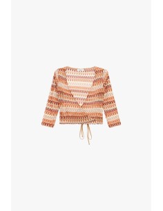 Long Sleeve Crisscross Top With Dixie Ripple Fantasy