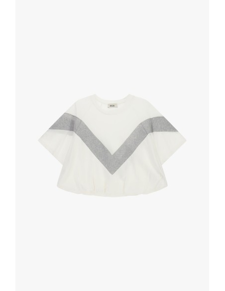 T-shirt met wijde mouwen en V-inzet van Dixie