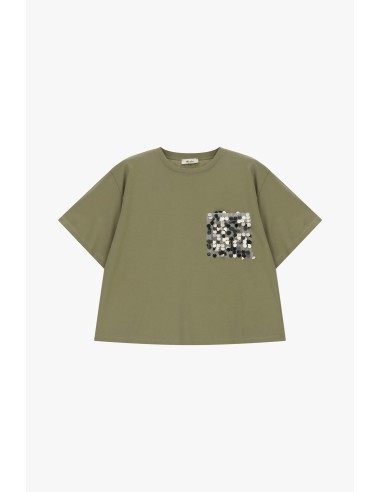 T-shirt Dixie avec poche appliquée et paillettes