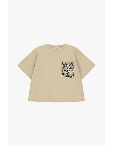 T-shirt Dixie avec poche appliquée et paillettes