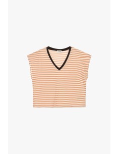 Dixie Striped V-neck Profiled Top 2