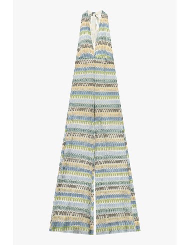 Combinaison à encolure profonde, motif zigzag et dos nu Dixie