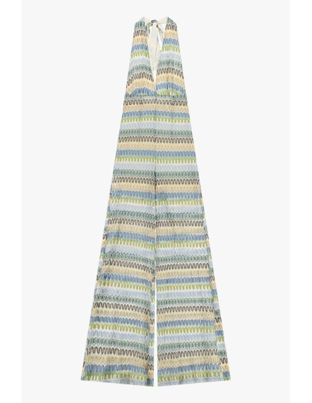 Combinaison à encolure profonde, motif zigzag et dos nu Dixie