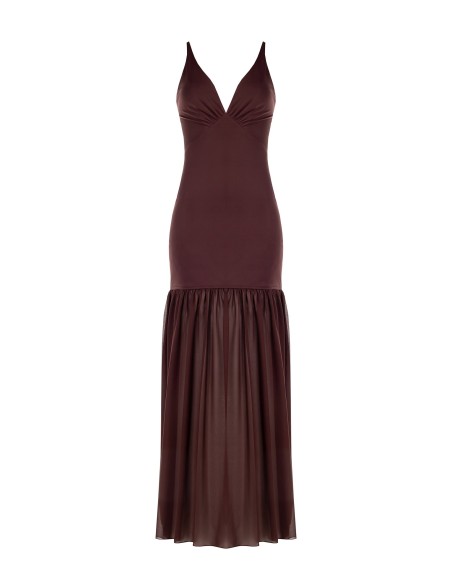 Rinascimento Long Pinafore Robe à pinces à volants en Georgette