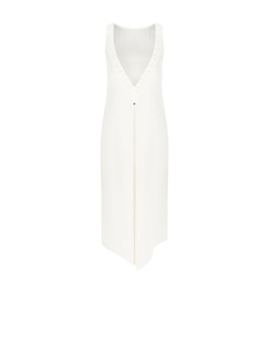 Robe midi en satin A-line en satin à col en V Rinascimento