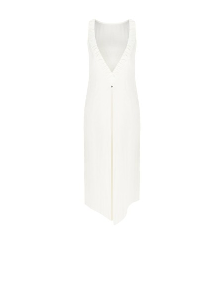 Robe midi en satin A-line en satin à col en V Rinascimento