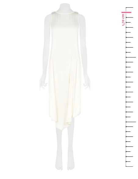 Robe midi en satin A-line en satin à col en V Rinascimento