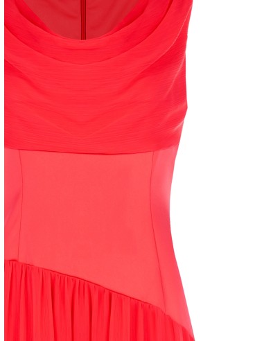 Robe longue en satin à volants et jupe drapée en Georgette froncée Rinascimento