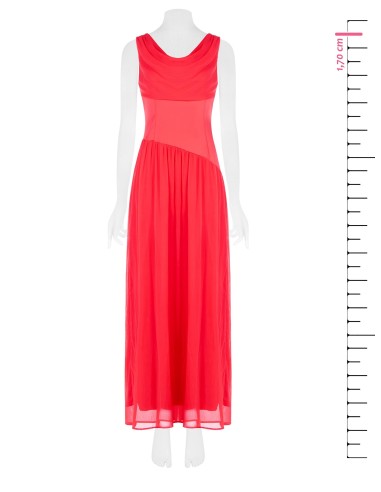 Robe longue en satin à volants et jupe drapée en Georgette froncée Rinascimento