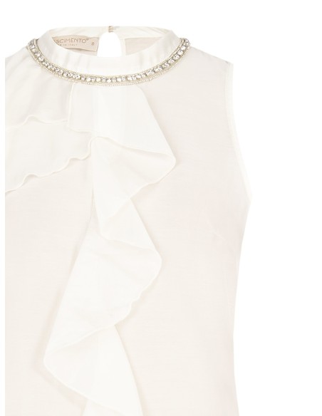 Robe en viscose mélangée avec paillettes, motif en zig-zag et découpe sur les hanches Rinascimento
