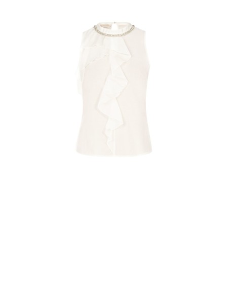 Robe en viscose mélangée avec paillettes, motif en zig-zag et découpe sur les hanches Rinascimento