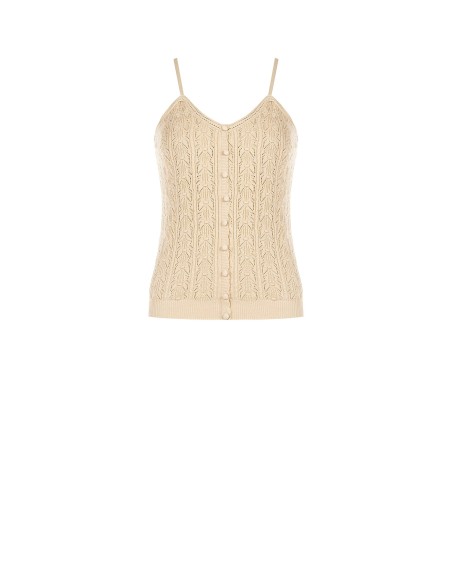 Top en tricot de coton à fines bretelles Rinascimento