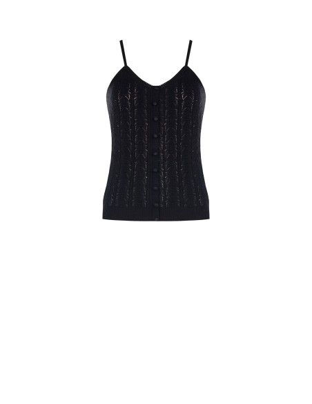 Top en tricot de coton à fines bretelles Rinascimento