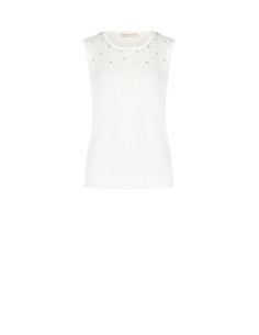 Top en maille mélangée de viscose avec perles et cristaux Rinascimento