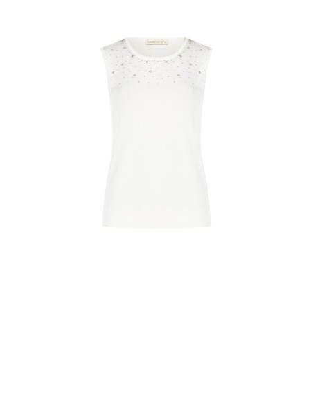 Top en maille mélangée de viscose avec perles et cristaux Rinascimento