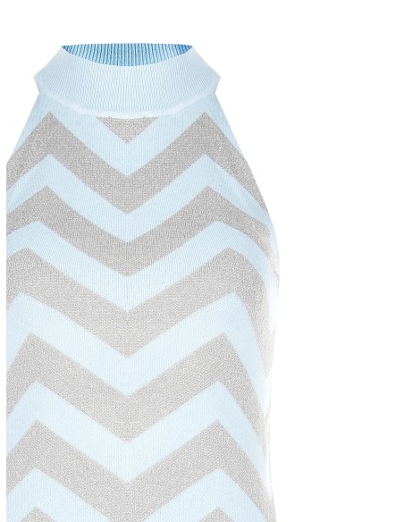 Top en maille à motif chevron et fil métallisé Lurex Rinascimento