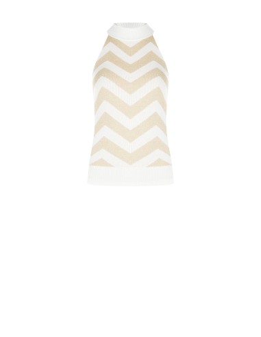 Top en maille à motif chevron et fil métallisé Lurex Rinascimento