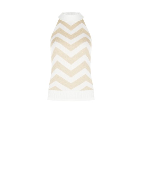 Top en maille à motif chevron et fil métallisé Lurex Rinascimento