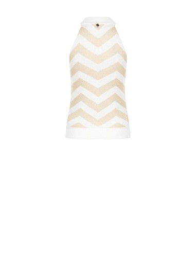 Top en maille à motif chevron et fil métallisé Lurex Rinascimento