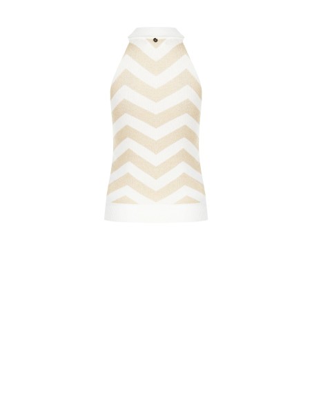 Top en maille à motif chevron et fil métallisé Lurex Rinascimento