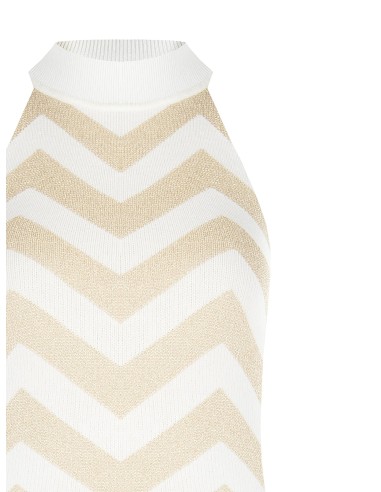 Top en maille à motif chevron et fil métallisé Lurex Rinascimento
