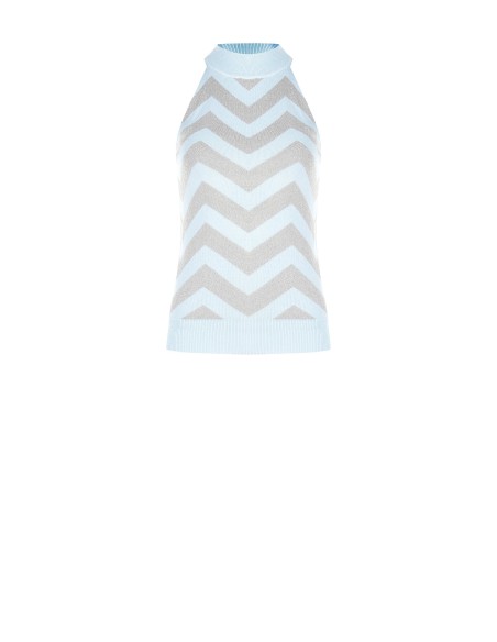 Top en maille à motif chevron et fil métallisé Lurex Rinascimento