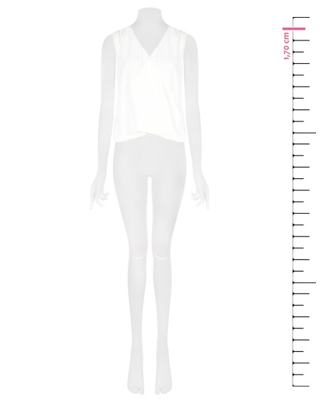 Blouse opaque en satin fluide avec col en V croisé Rinascimento