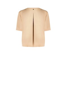 Ruime blouse van jersey aan de voorkant en katoen aan de achterkant met borstzakje Rinascimento 2