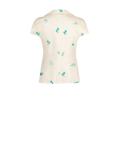 Veste cintrée en mélange de lyocell et de lin, ornée de broderies de tulipes et de paillettes, Rinascimento